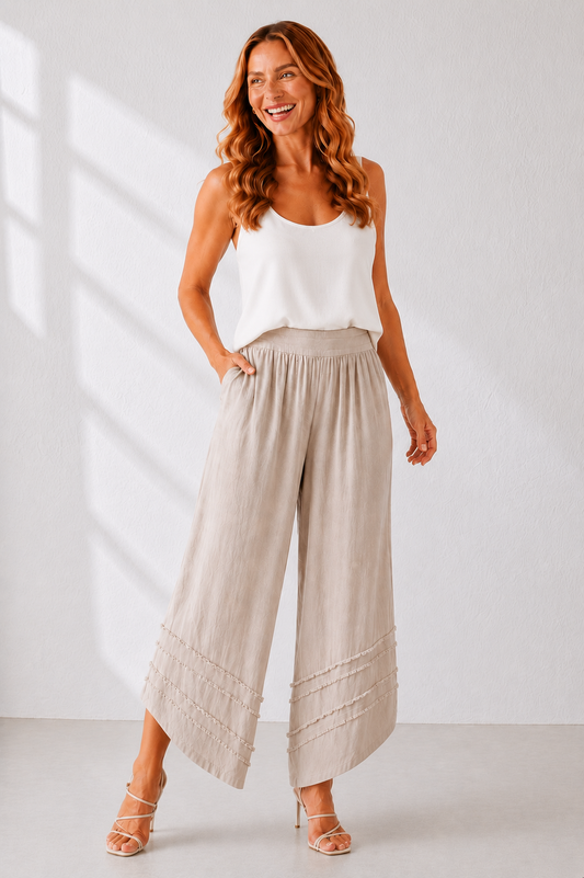 Cotton Ruffle Pants