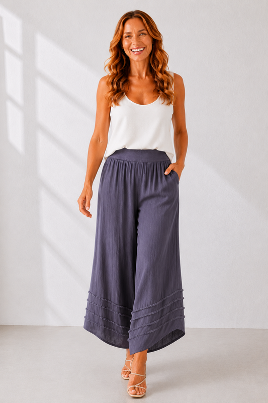 Cotton Ruffle Pants