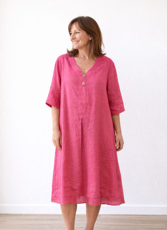 Fuschine Crepe Dress