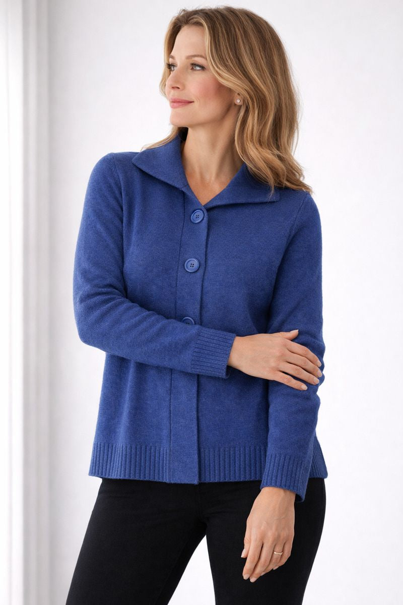 Peggy Pure Wool Collared Cardigan