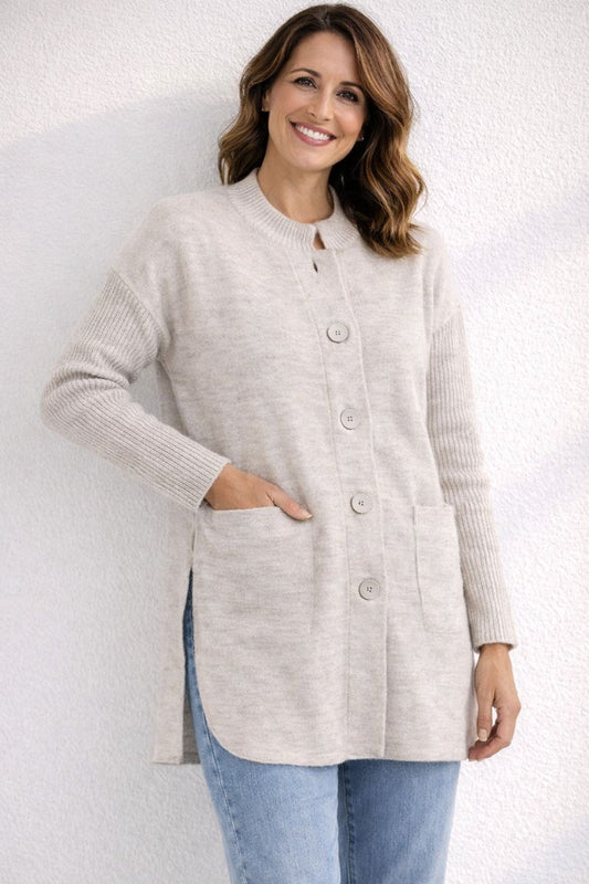 Pure Wool Jacket Rib Sleeve