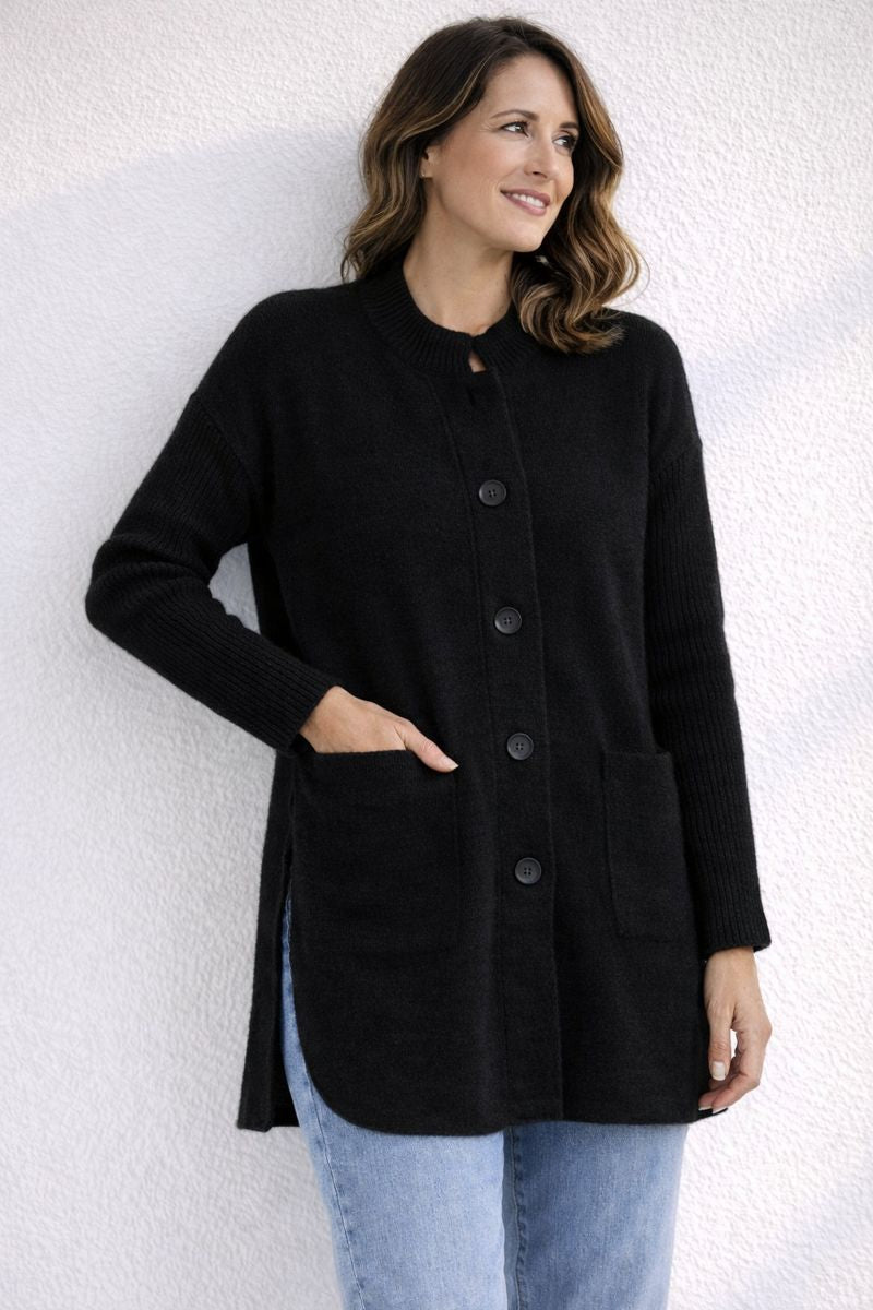 Pure Wool Jacket Rib Sleeve