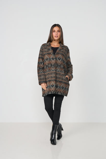 Aztec Print Coat