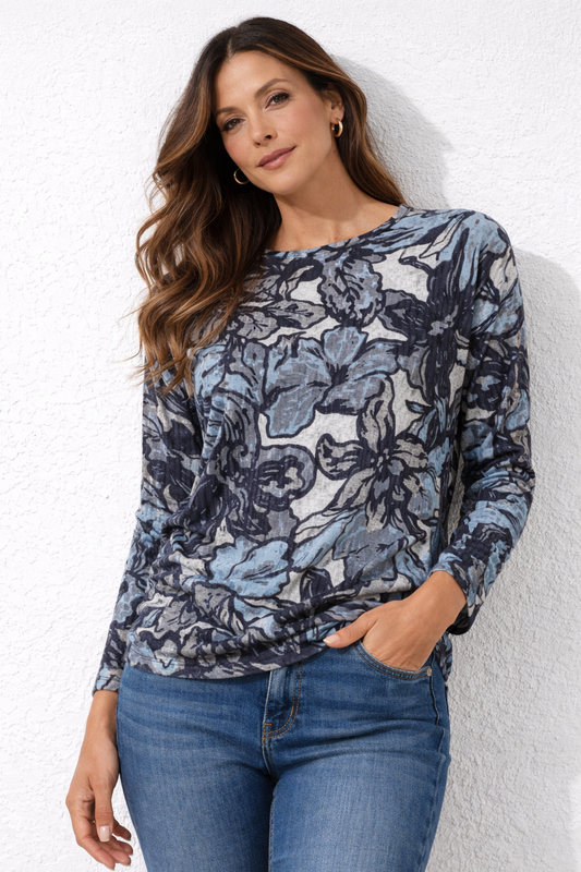 Long Sleeve Blue Top