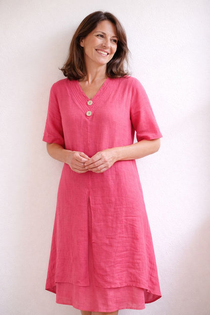 Fuschine Crepe Dress