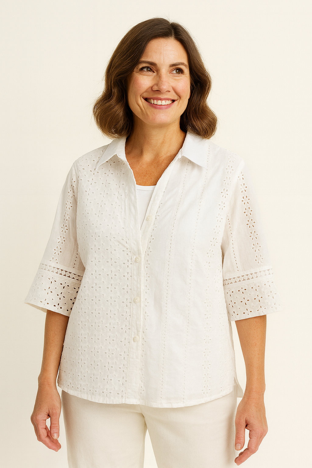 Splice Lace Shirt and Cami