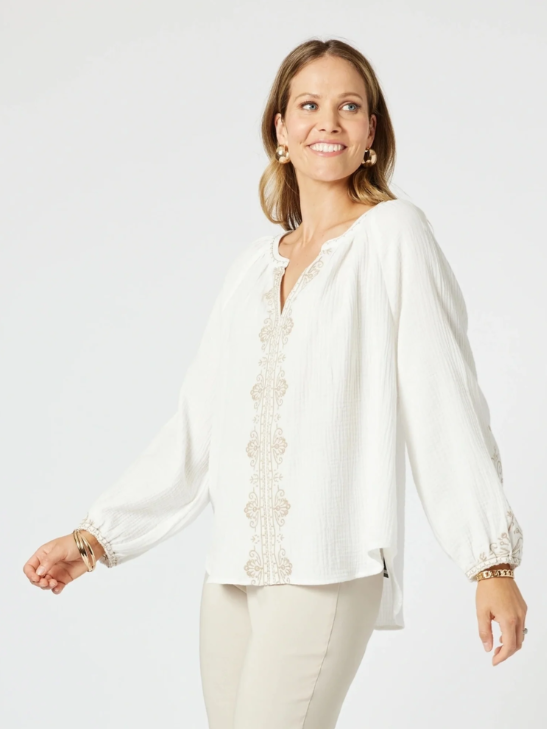 Cross Stitch Embroidered Top