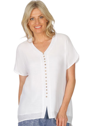 Breeze Button Top