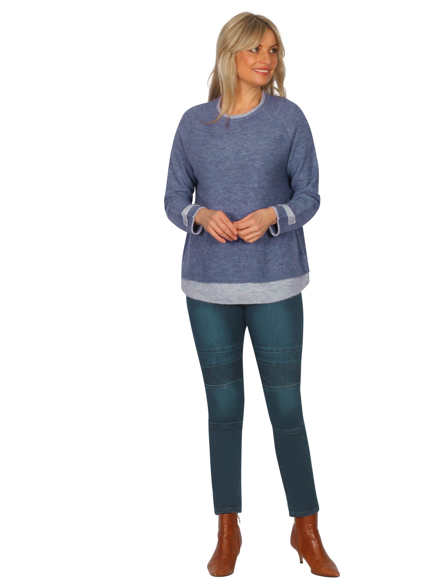 Tonal Knit Crew Tunic