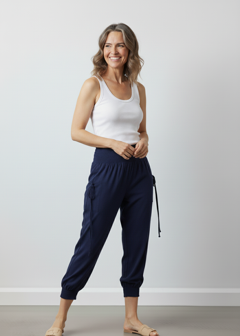 Harem Pants with Self Tie Pockets