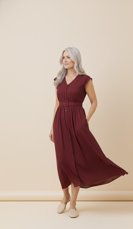 Short Sleeve Midi Dress