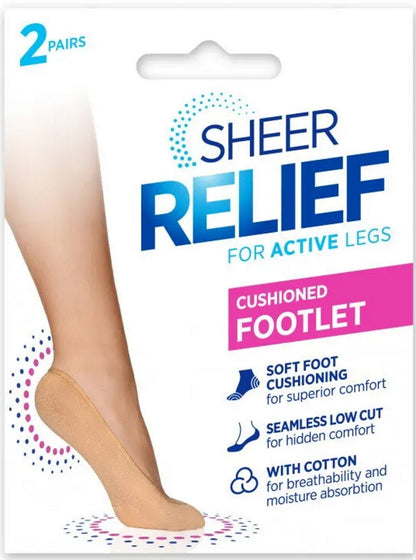 Sheer Relief Cushioned Footlet 2P