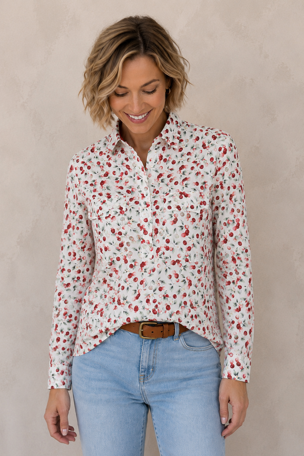 WMNS CLAIR 1/2 PLKT LS SHIRT