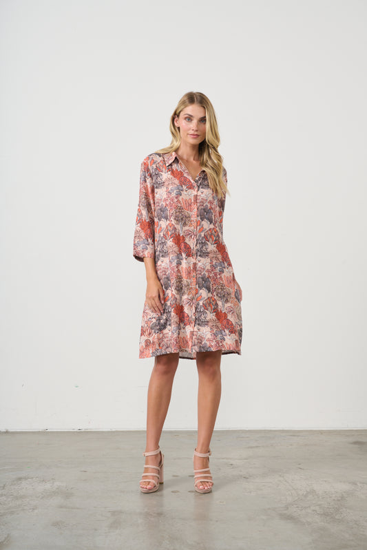 Shirt Dress w Native Print
