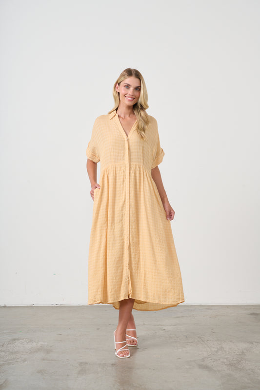 Dress with hidden buttons