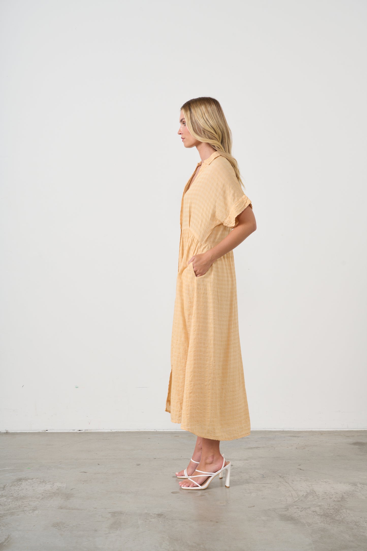Dress with hidden buttons