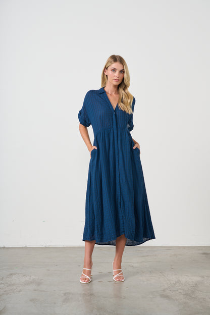 Dress with hidden buttons