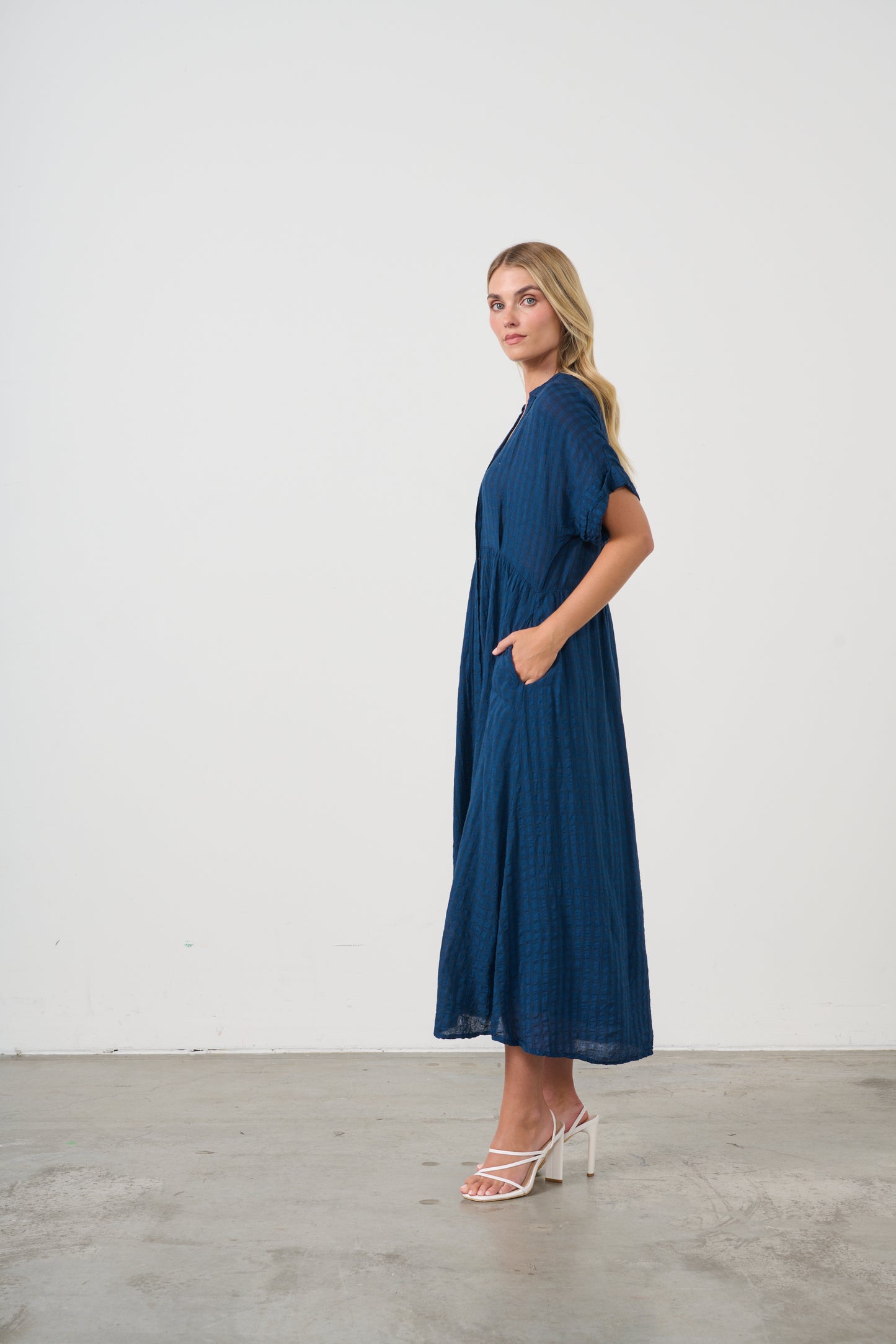 Dress with hidden buttons