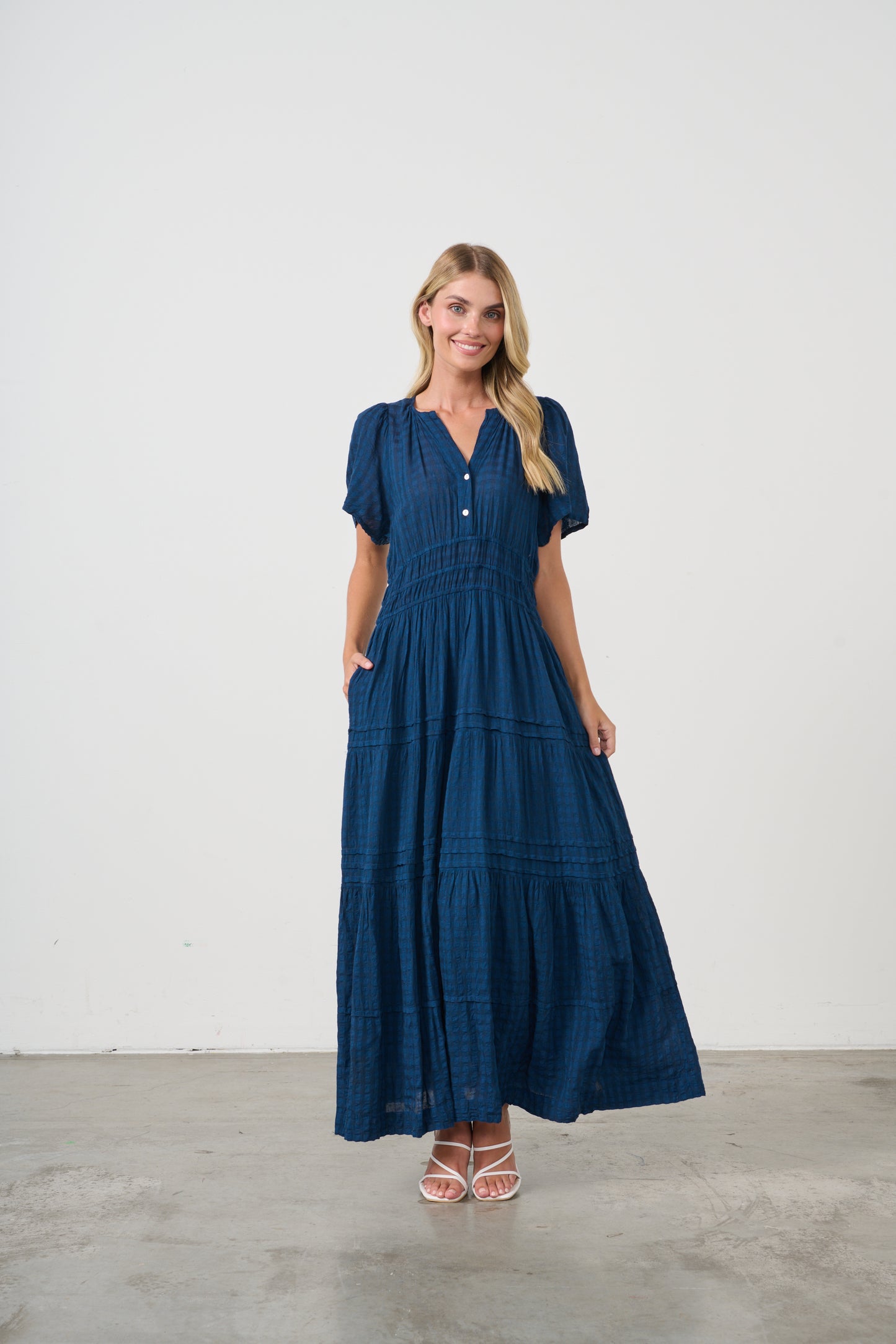 Dress with multi panels and pockets