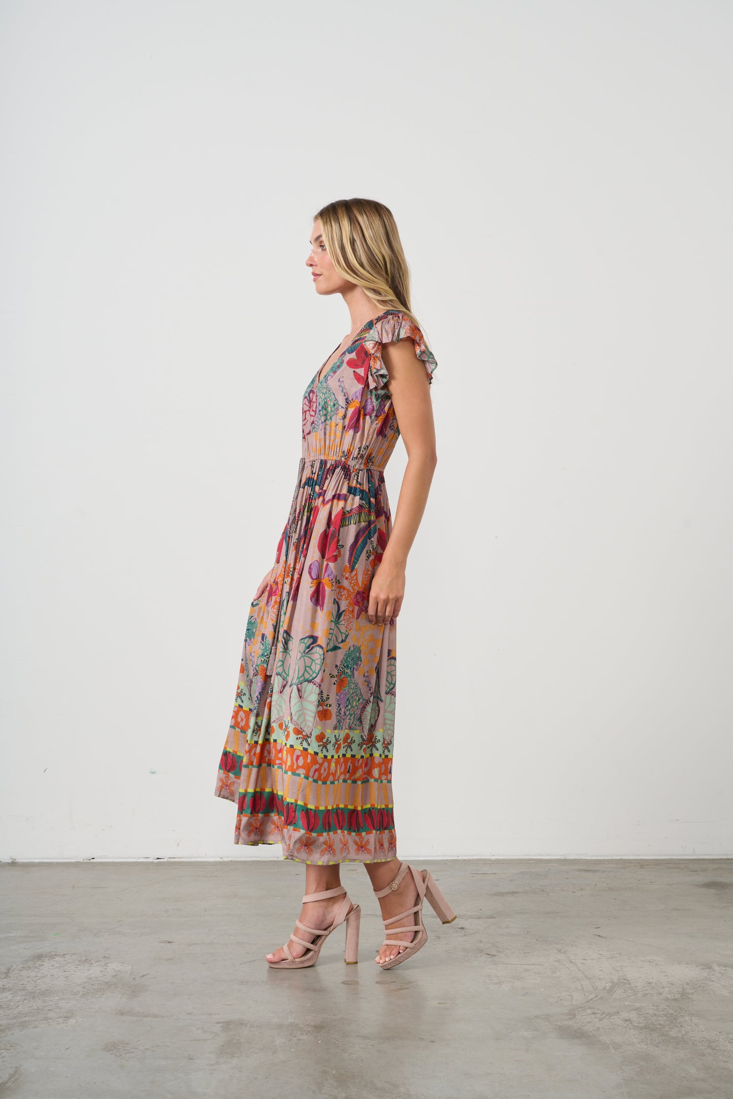 Tropical Print Dress