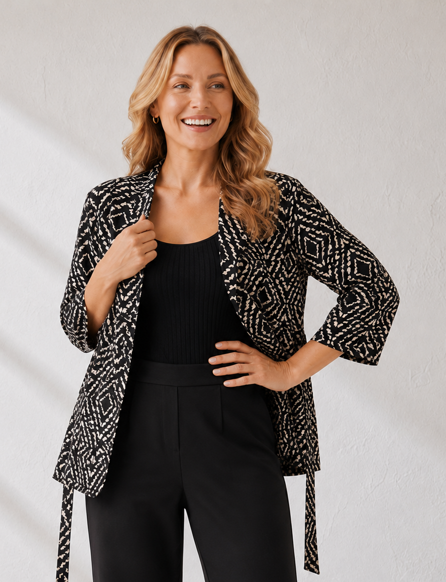 Printed Relaxed Blazer
