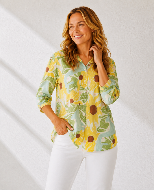 Sunflower Fields Buttoned Shirt