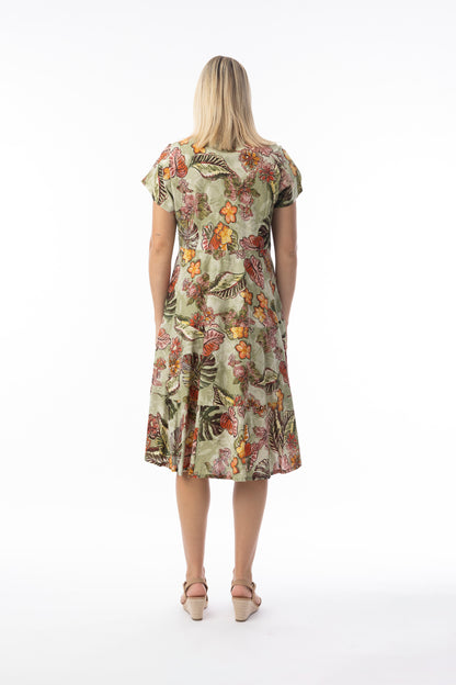 Lima Olive Layered Sleeveless Dress