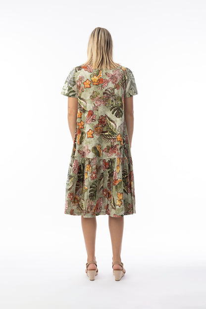 Lima Olive Patch Collar Dress