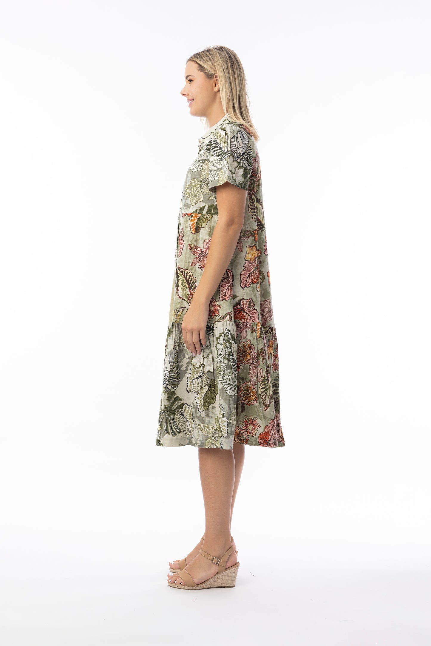 Lima Olive Patch Collar Dress