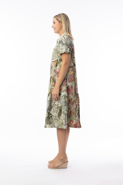 Lima Olive Patch Collar Dress
