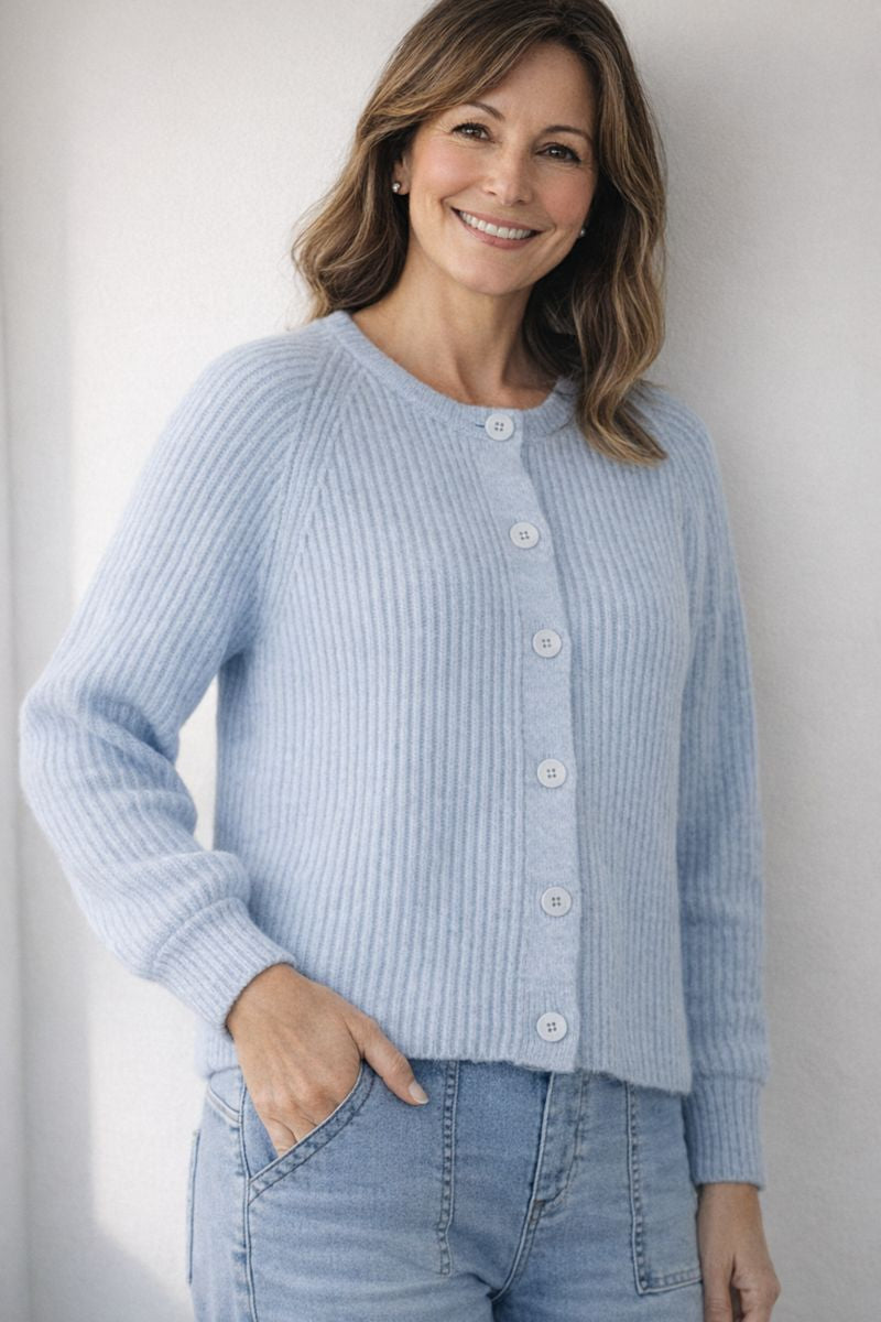 Lofty Rib Crew Cardigan