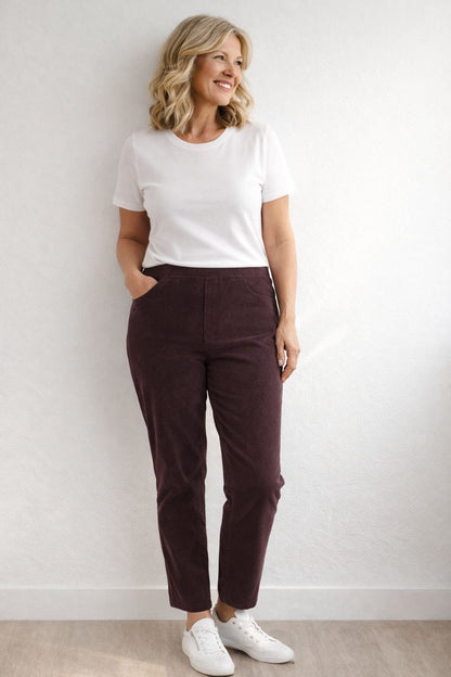 Vail Cord Pull on Pant Short Leg