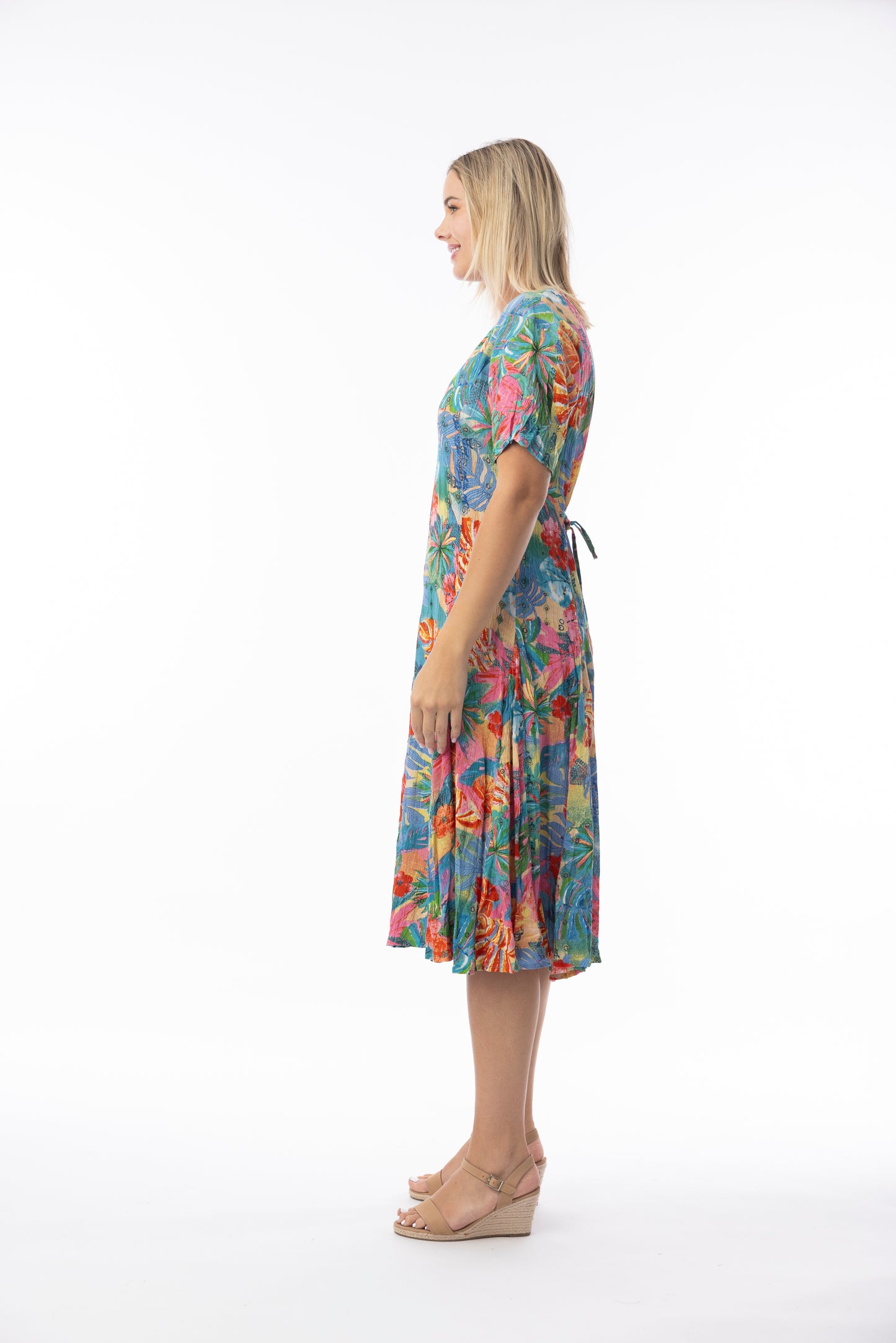 Malvinas Godet Short Sleeve Dress