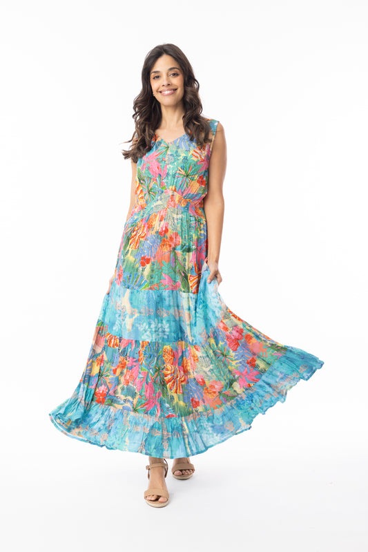 Malvinas Midi Shirred Waist Dress