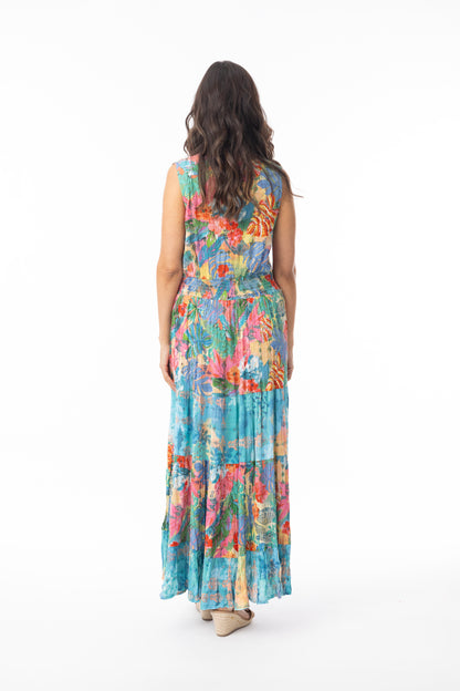 Malvinas Midi Shirred Waist Dress