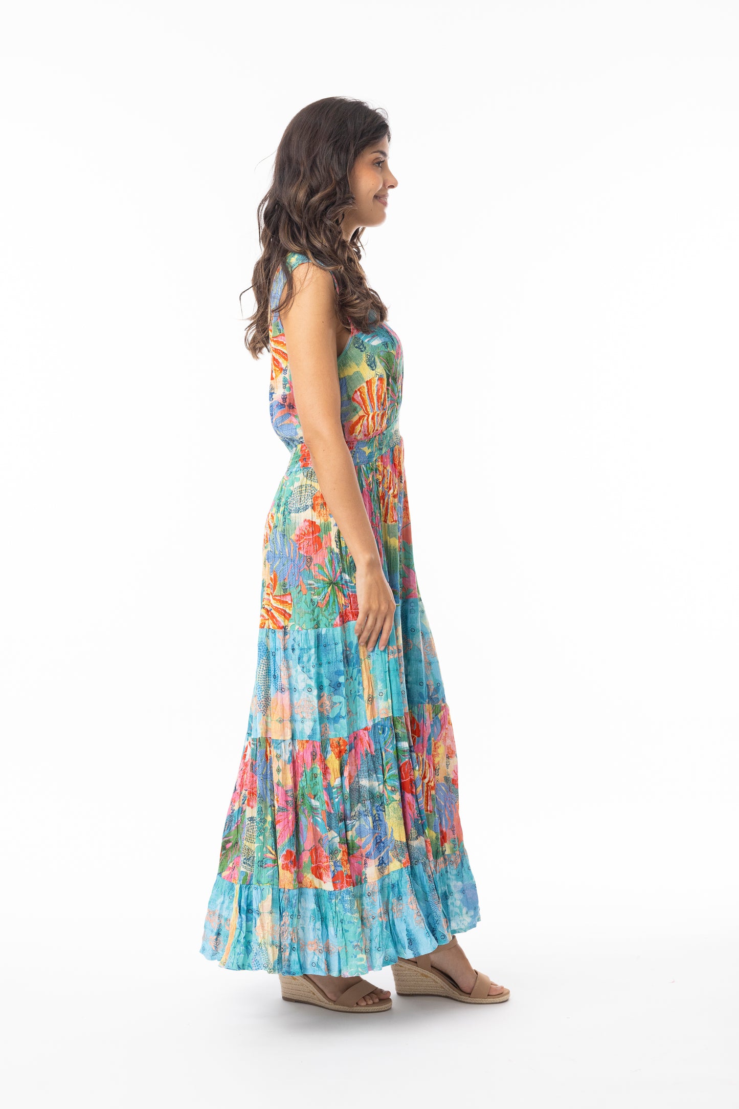 Malvinas Midi Shirred Waist Dress