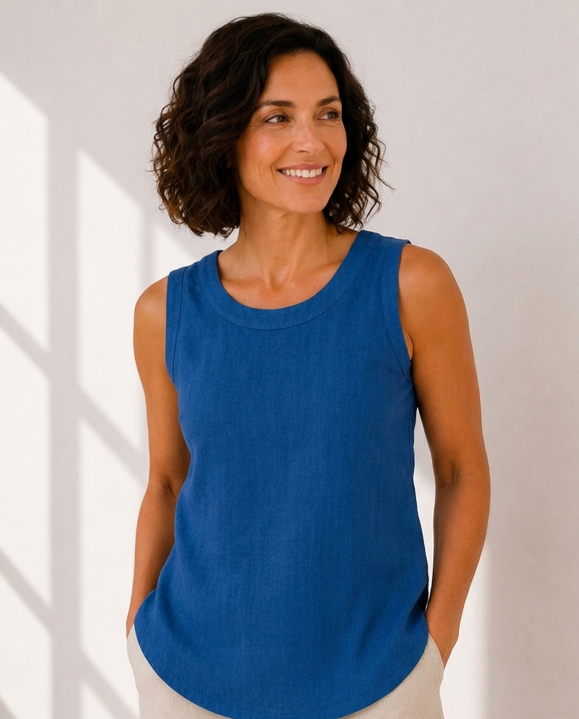 Gabriella Linen Singlet Top