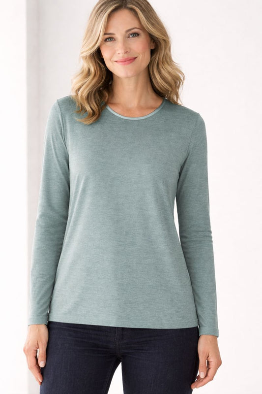 Kimmy Satin Trim Long Sleeve Top