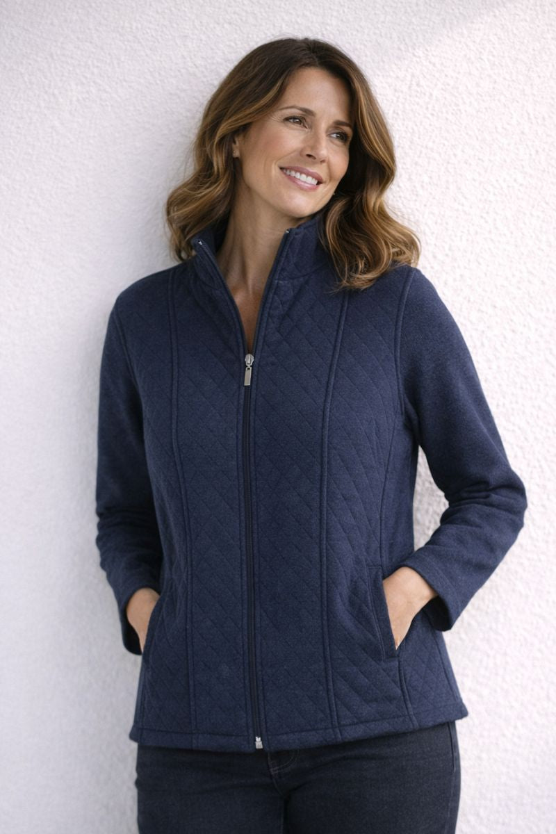 Cindy Zip Quilted Fleece Jacket