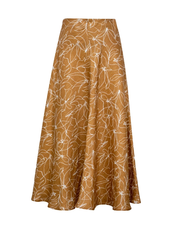 Linen Printed Skirt