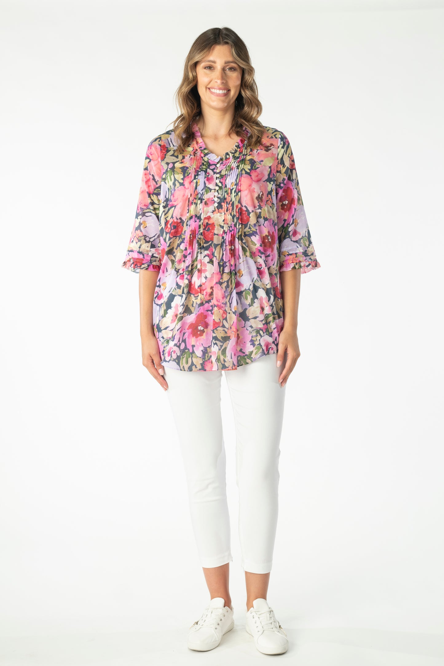 Floral Pintuck Shirt