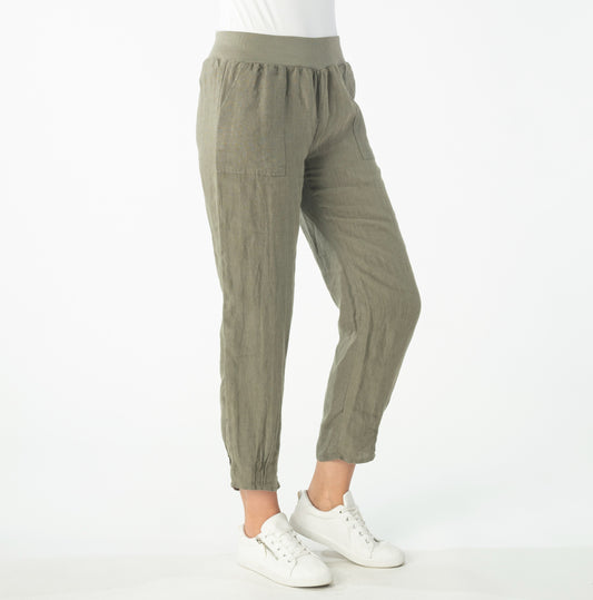 Linen Rib Band Pant