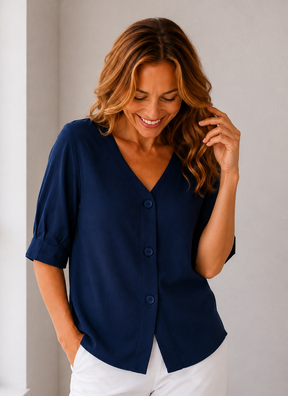 LUX TRINA BUTTON TOP
