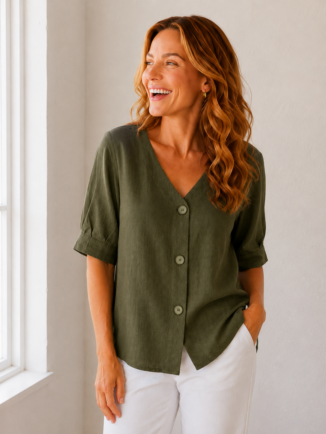 LUX TRINA BUTTON TOP