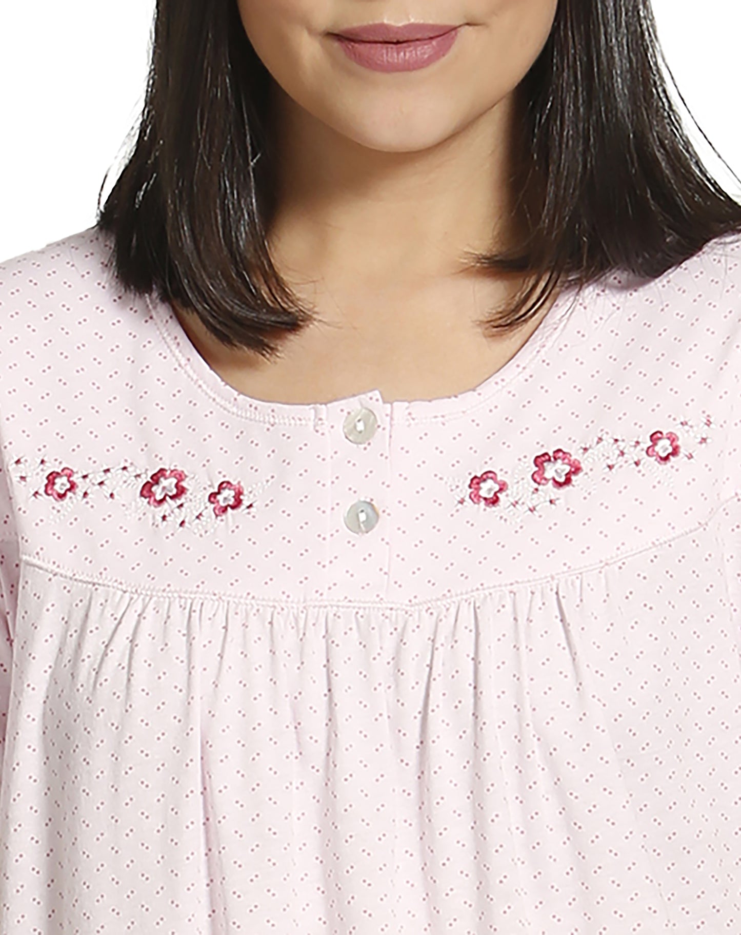 Spot Embroidery Short Sleeve Nite