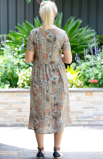 Short Sleeve Printed Dress