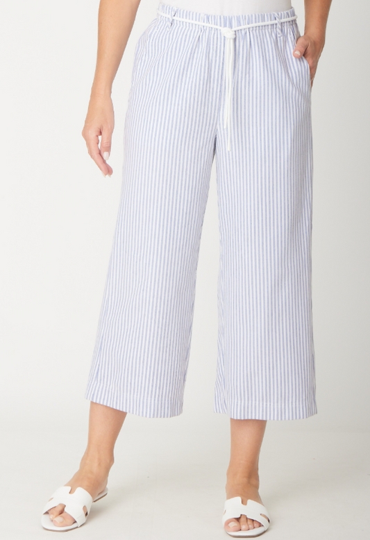 Stripe Wide Leg 7/8 Pant