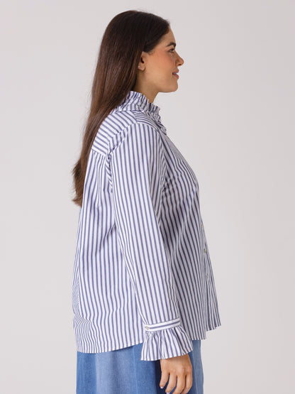 Frilled Stripe Shirt