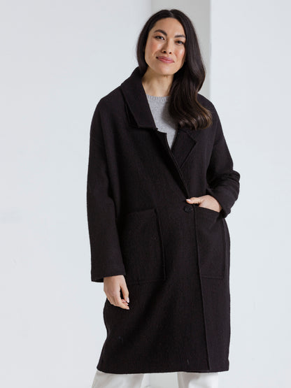 L/S Boiled Wool Coat