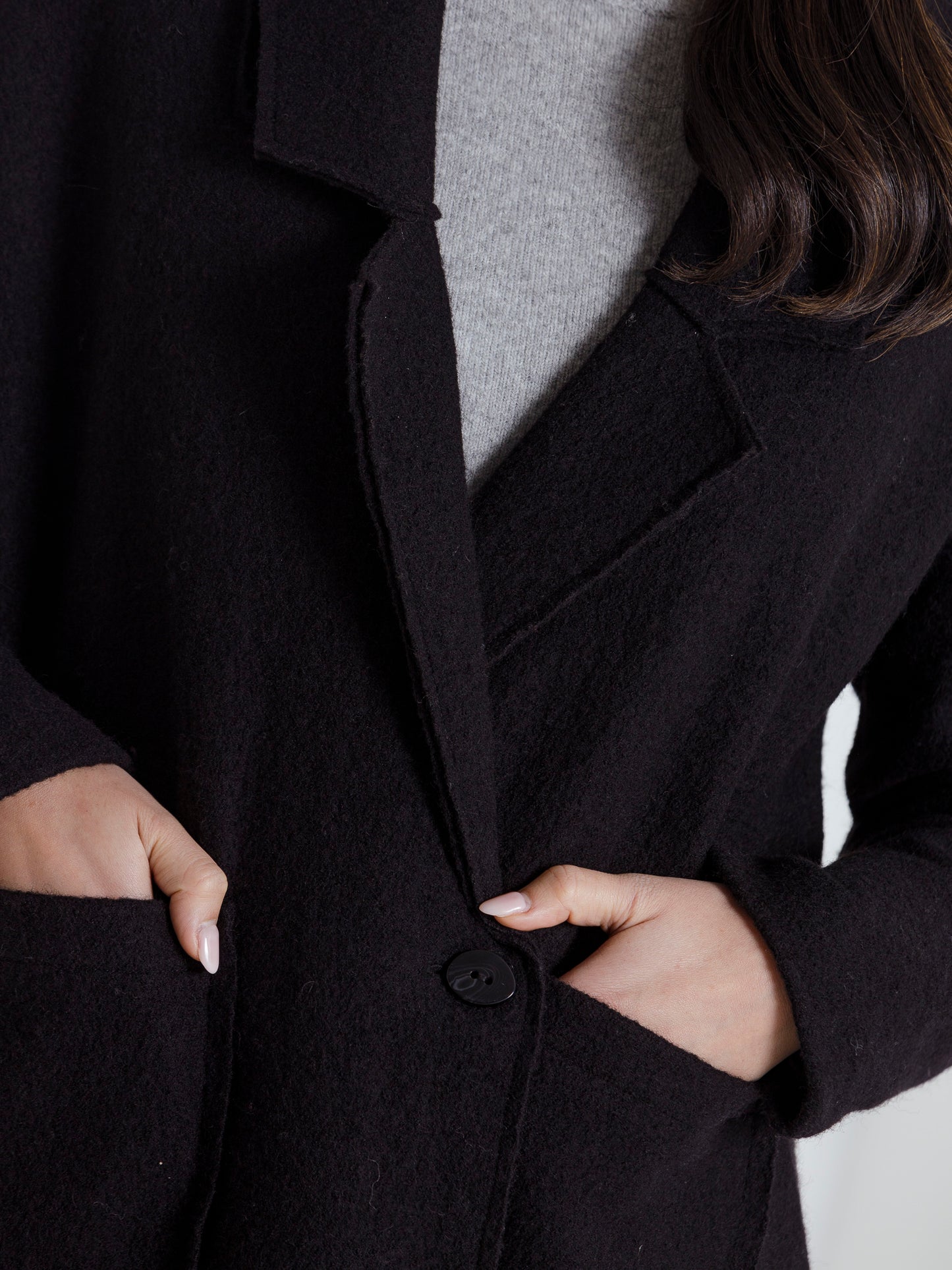 L/S Boiled Wool Coat